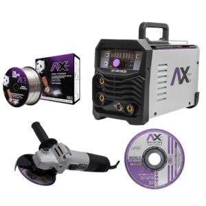 Combo soldadora con microalambre, esmeril y discos de corte